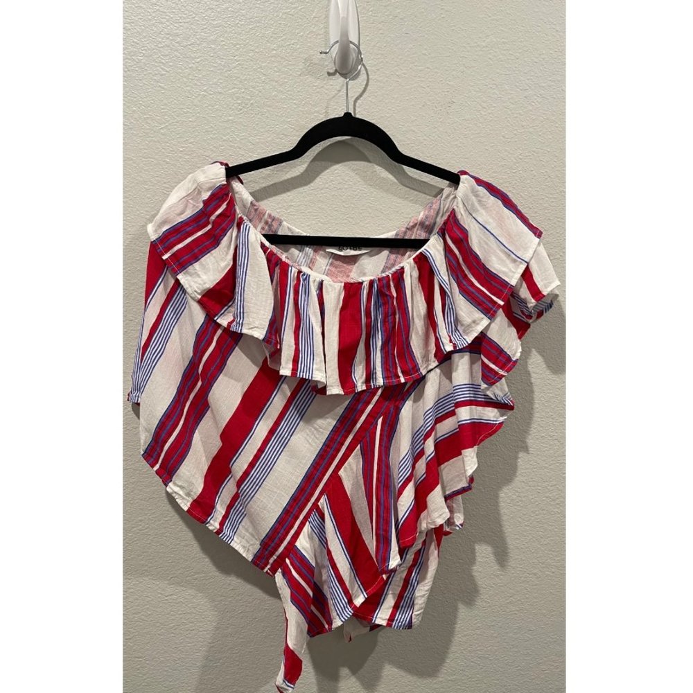 DO+BE Striped Off Shoulder Top